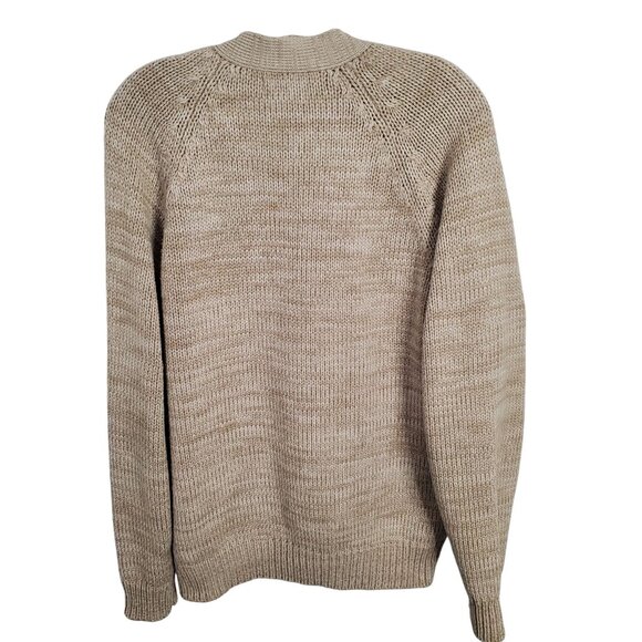 Vintage Career Club Size L Cardigan Grandpa Cable Knit Button Up  V neck Pockets - Picture 3 of 9